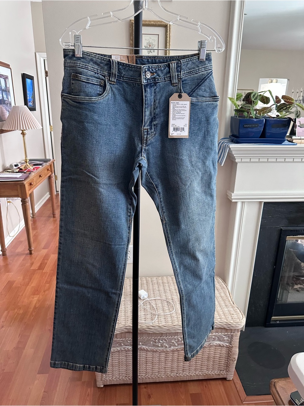 Prana Men's Straight-Leg Organic Cotton Blue Jeans